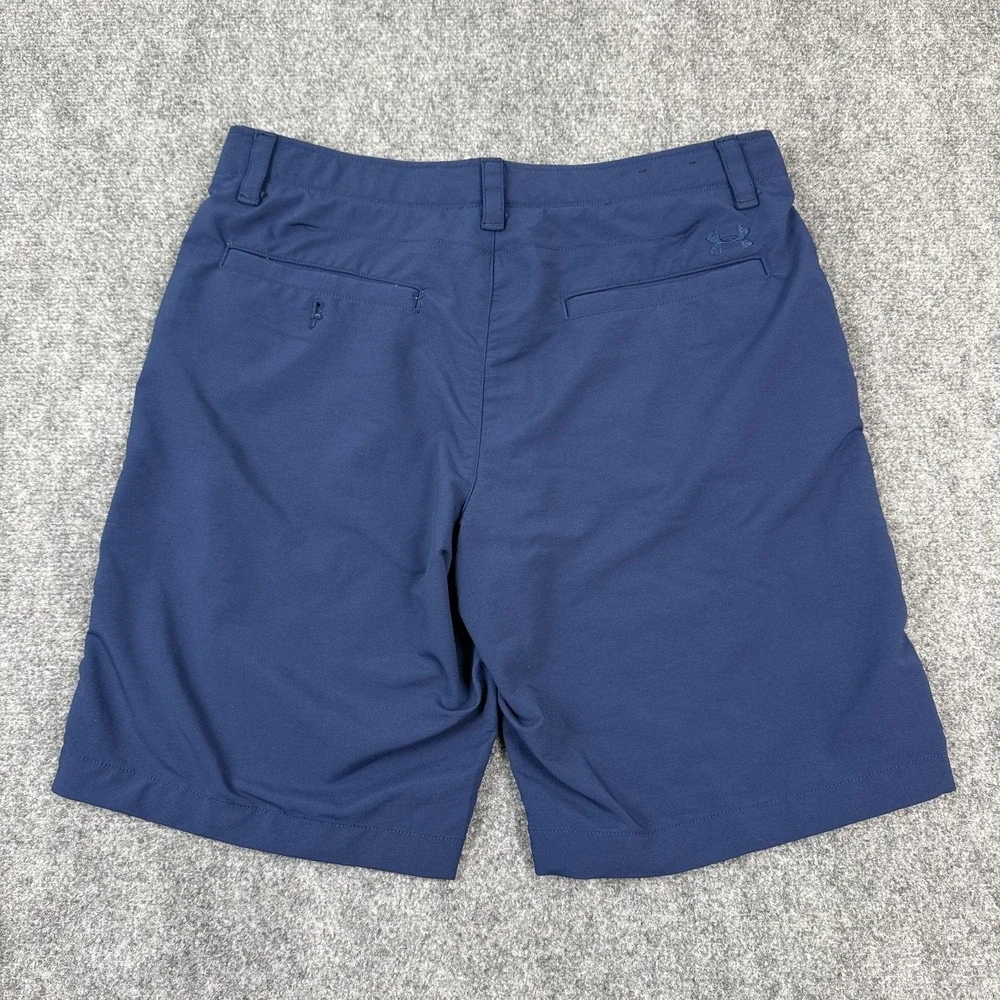 Under Armour HeatGear Golf Shorts Mens 36 Navy Blue Loose Performance Stretch
